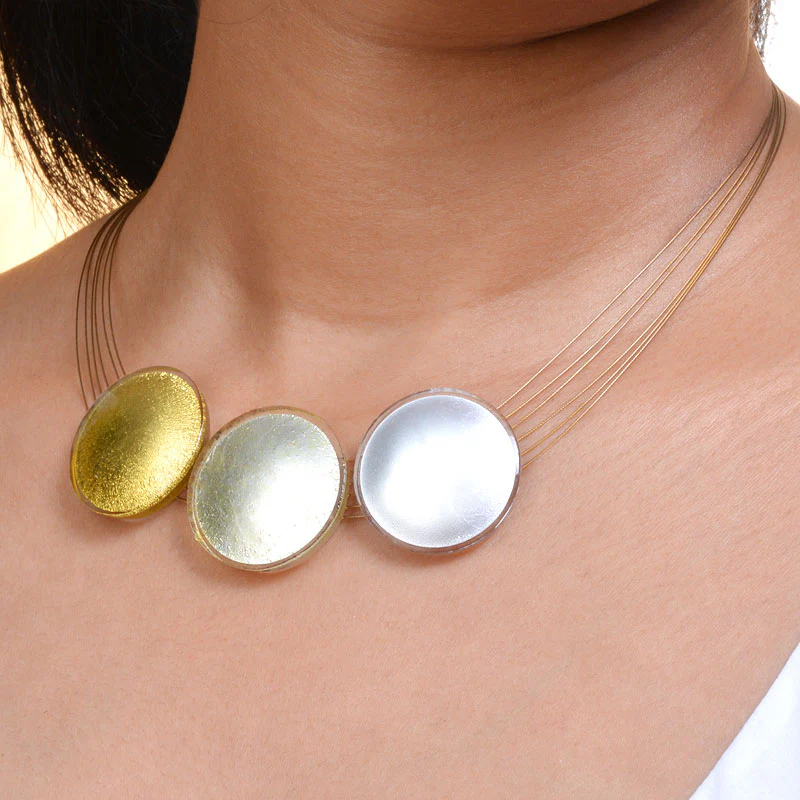 Sun Gold & Silver Necklace (3 suns) - Image 2