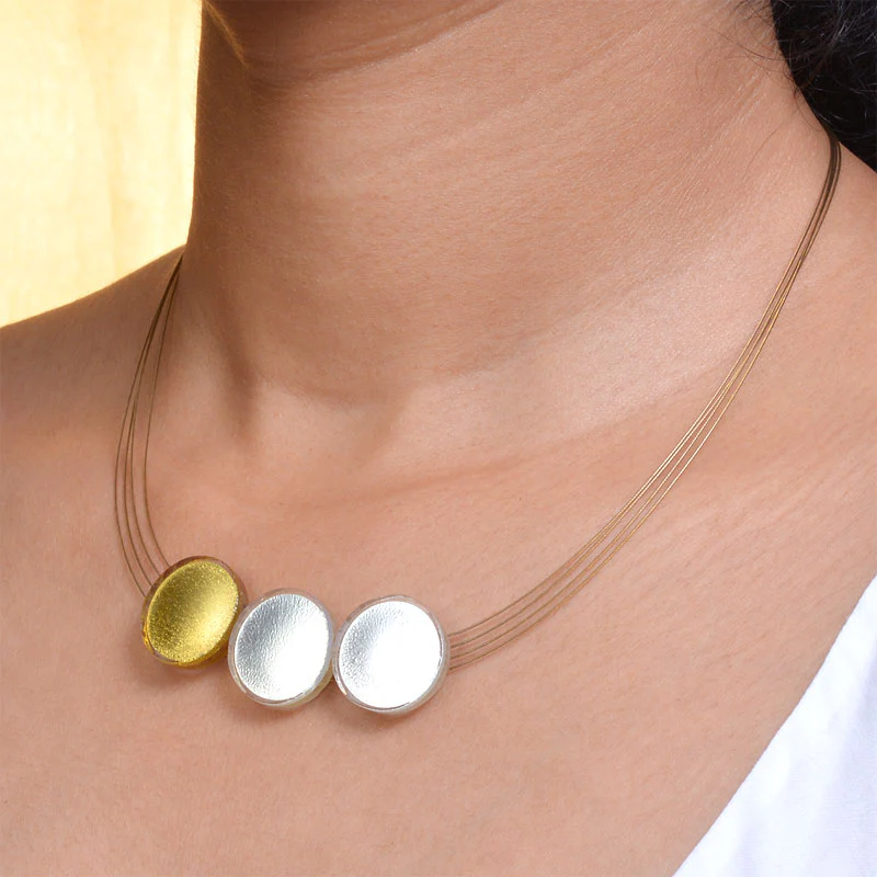Sun Gold & Silver Necklace - Small (3 suns) - Image 2