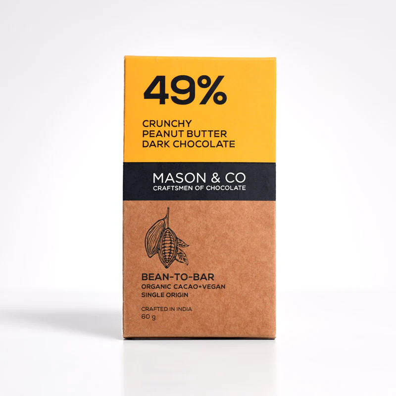 49% Crunchy Peanut Butter Dark Vegan Chocolate Bar - (Set of 3) - Image 3