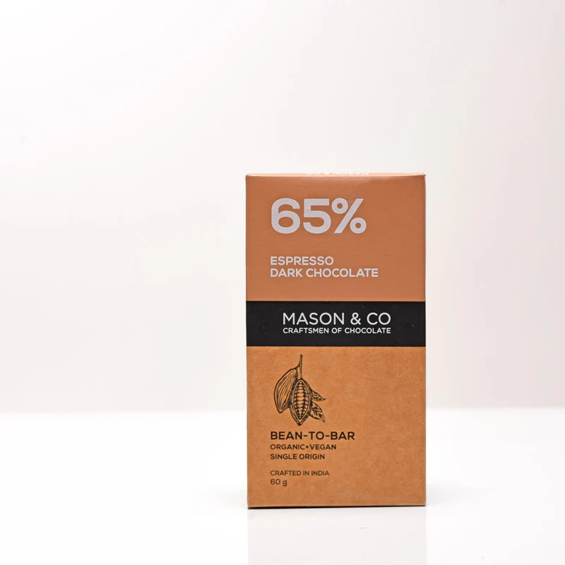 65% Espresso Dark Vegan Chocolate Bar  - (Set of 3)