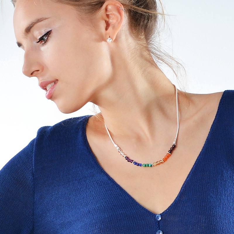 7 Chakra Silver Necklace - Image 3