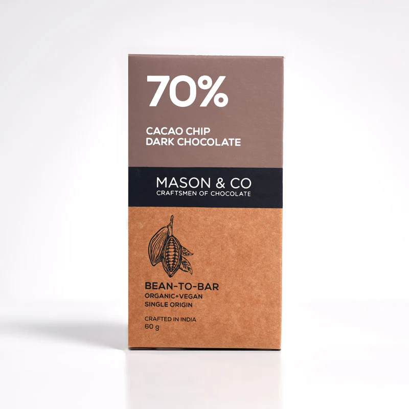 70% Cacao Chip Dark Vegan Chocolate Bar - (Set of 3) - Image 3