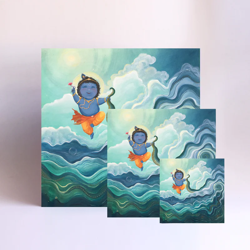 Art Painting - Krishna Defeating Kaliya