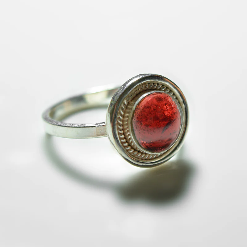 Big Silver Gemstone Ring - Image 14