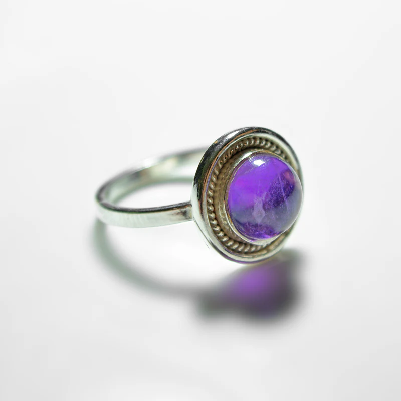 Big Silver Gemstone Ring - Image 4
