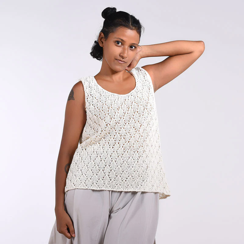 Celine Organic Cotton Hand Knit Vest - Image 10