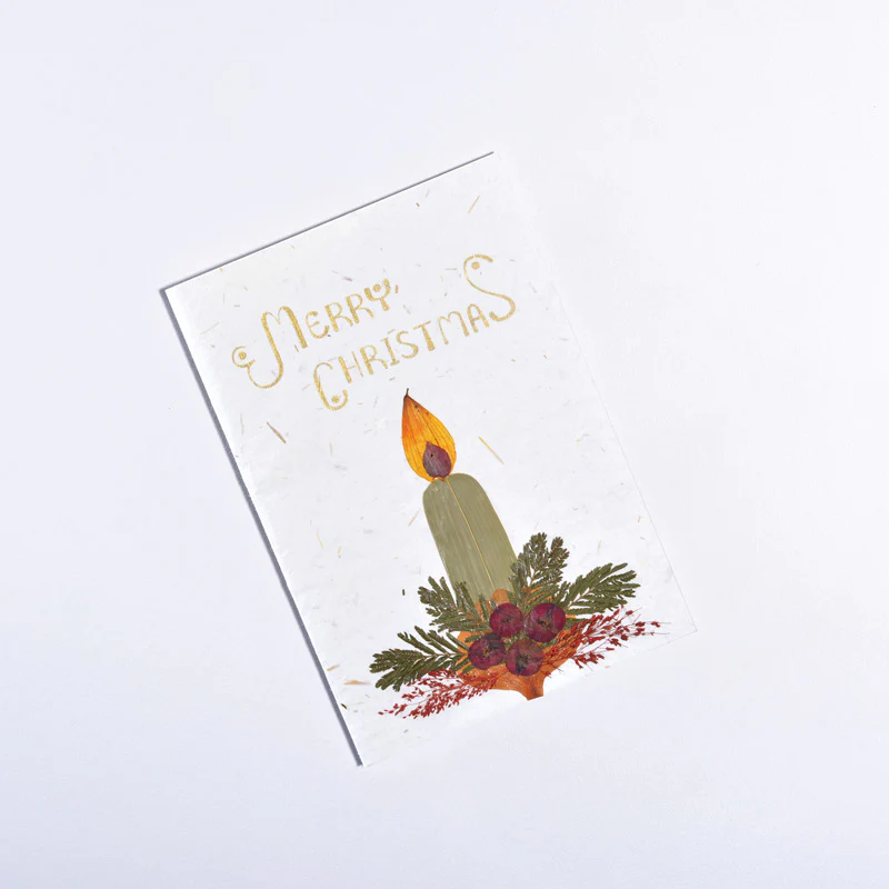Christmas Candle - Handmade Greeting Card - Image 2