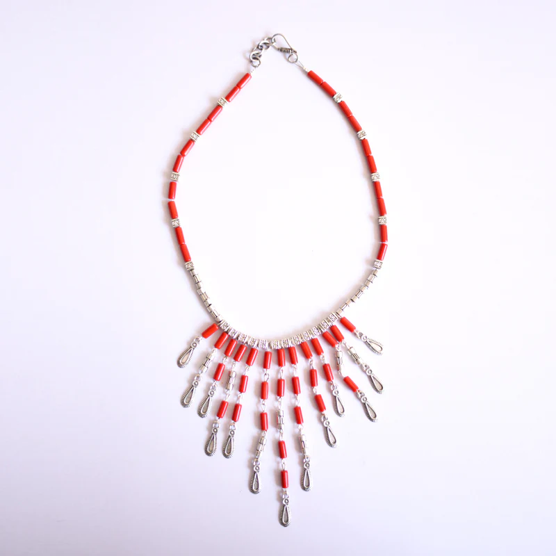 Coral tassle Necklace - Image 4