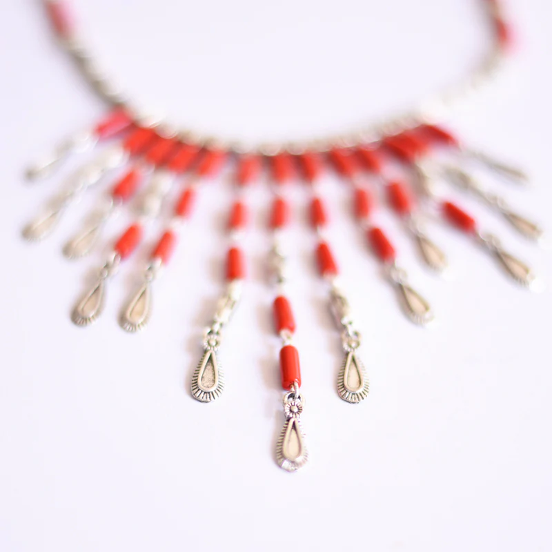 Coral tassle Necklace - Image 5