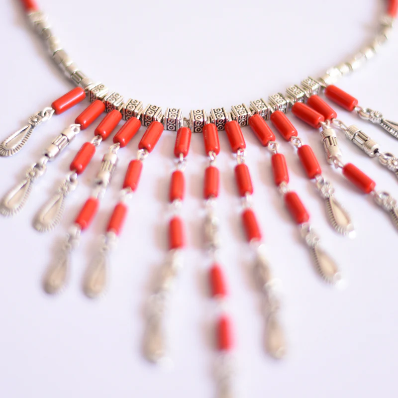 Coral tassle Necklace - Image 6