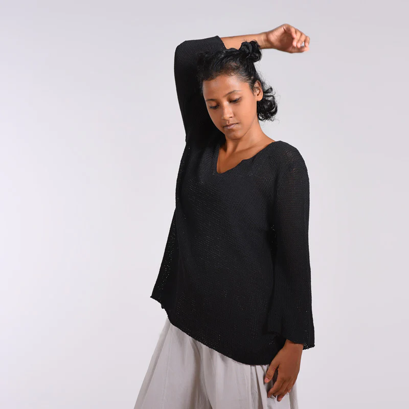 Flirty Organic Cotton Hand Knit Top - Image 5