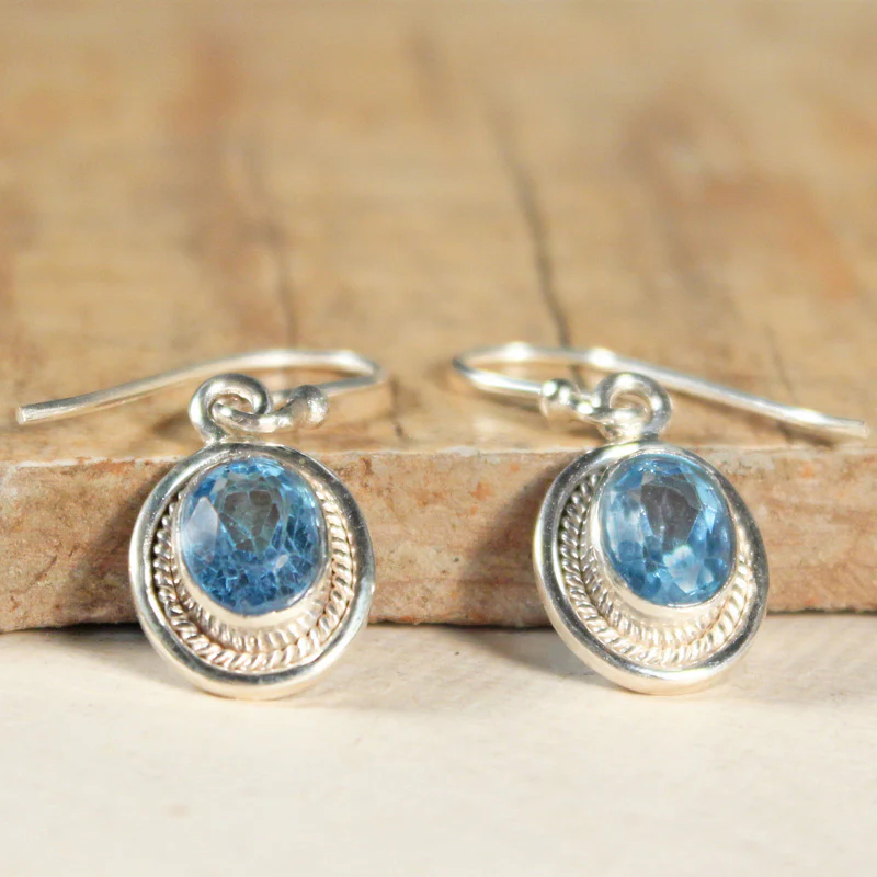 Gemstone Oval Earrings - Image 6