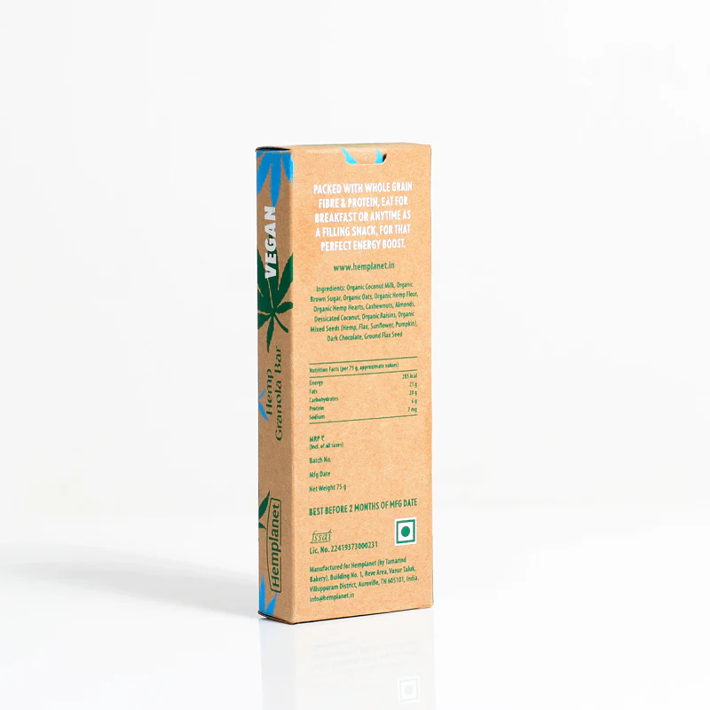 Hemp Granola Bar Vegan Dark Chocolate & Coconut - Image 2
