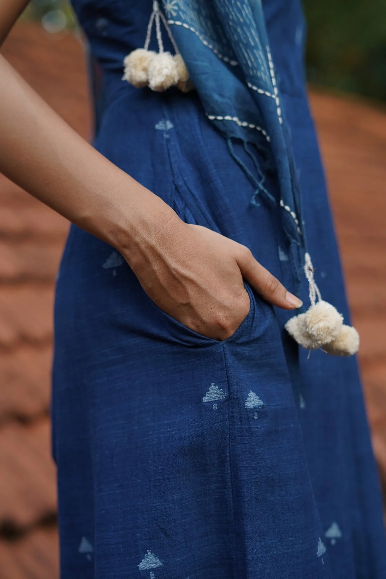 Indigo Jamdani Wide Leg Jumpsuit - Image 2
