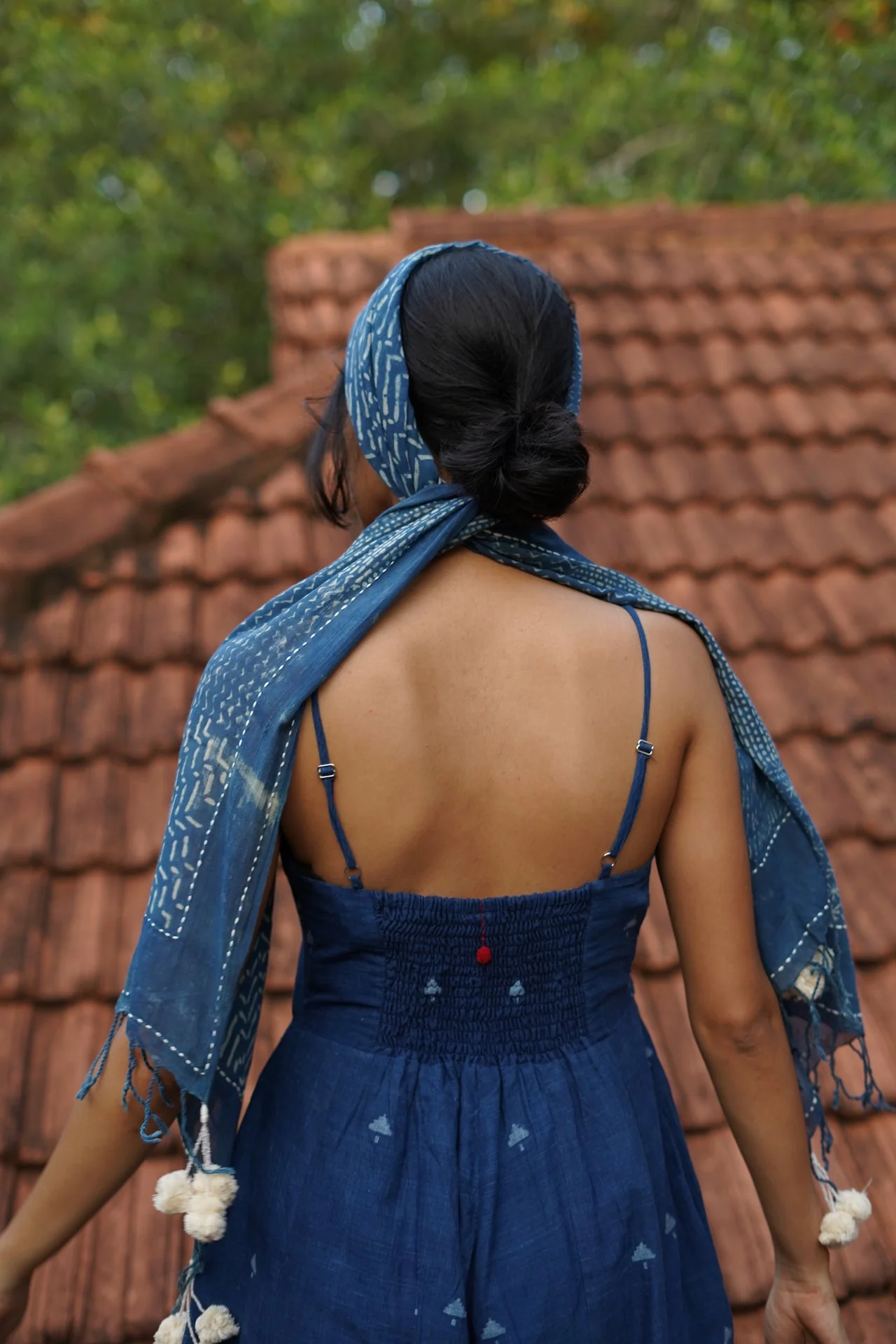 Indigo Jamdani Wide Leg Jumpsuit - Image 3