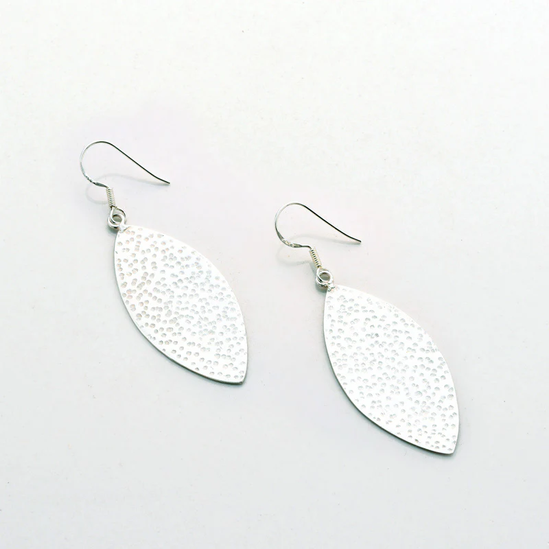 Handcrafted Sterling Silver Leaf Earrings