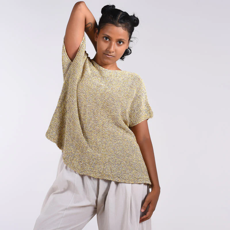 Meca Organic Cotton Hand Knit Poncho - Image 3