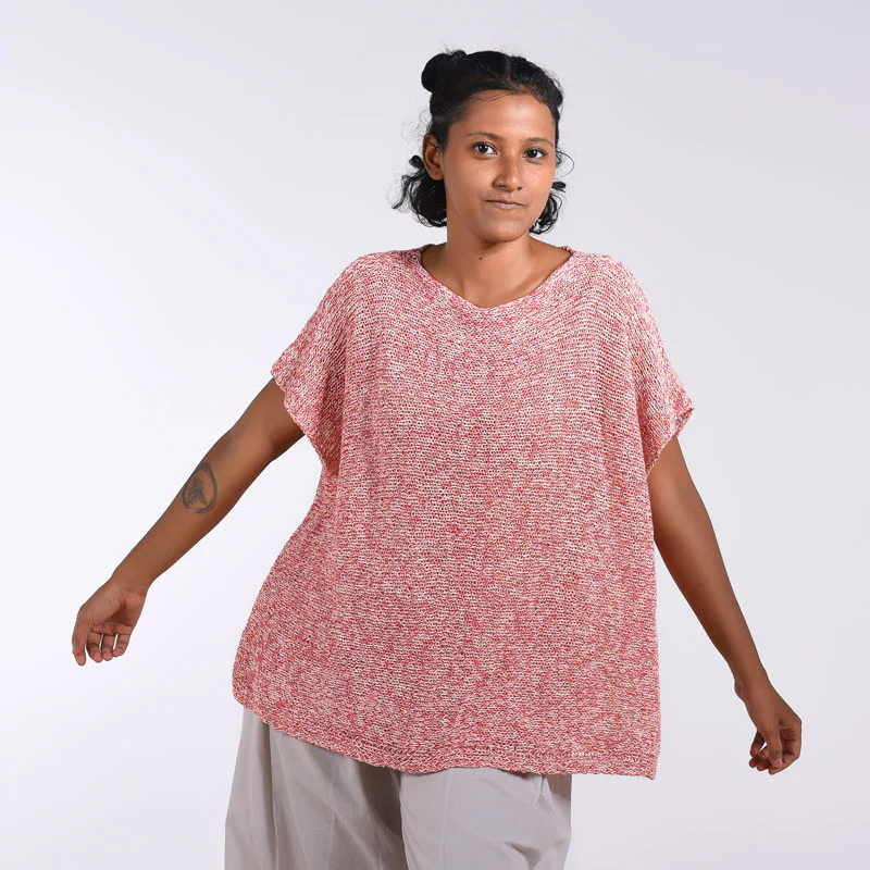 Meca Organic Cotton Hand Knit Poncho - Image 5