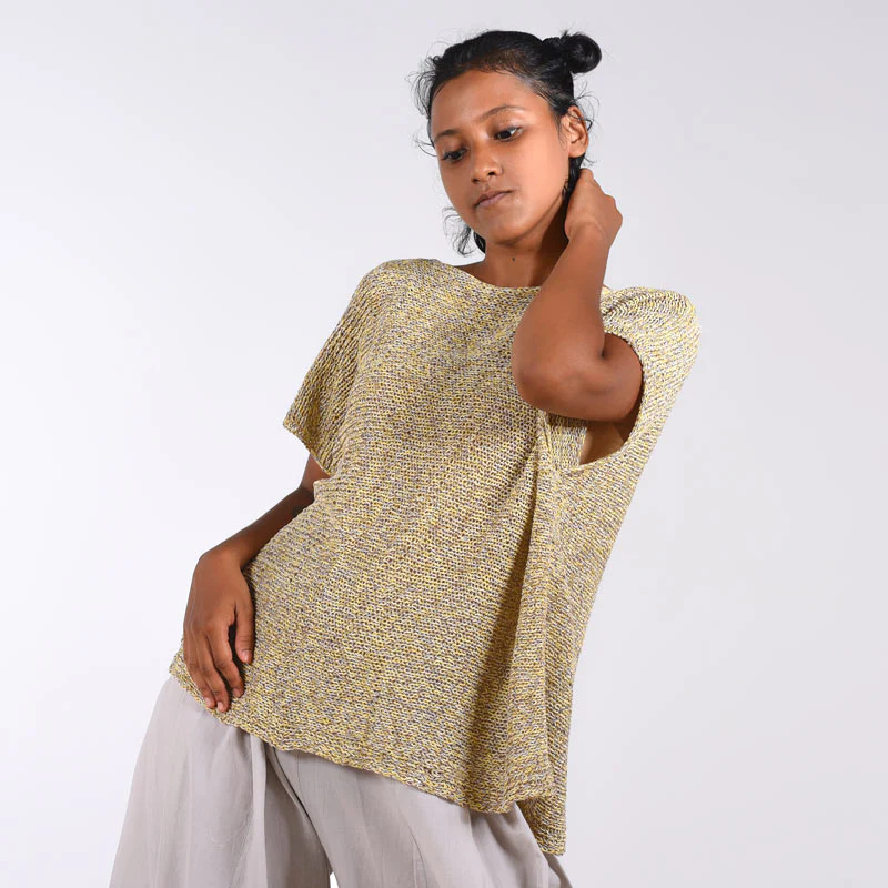 Meca Organic Cotton Hand Knit Poncho - Image 9