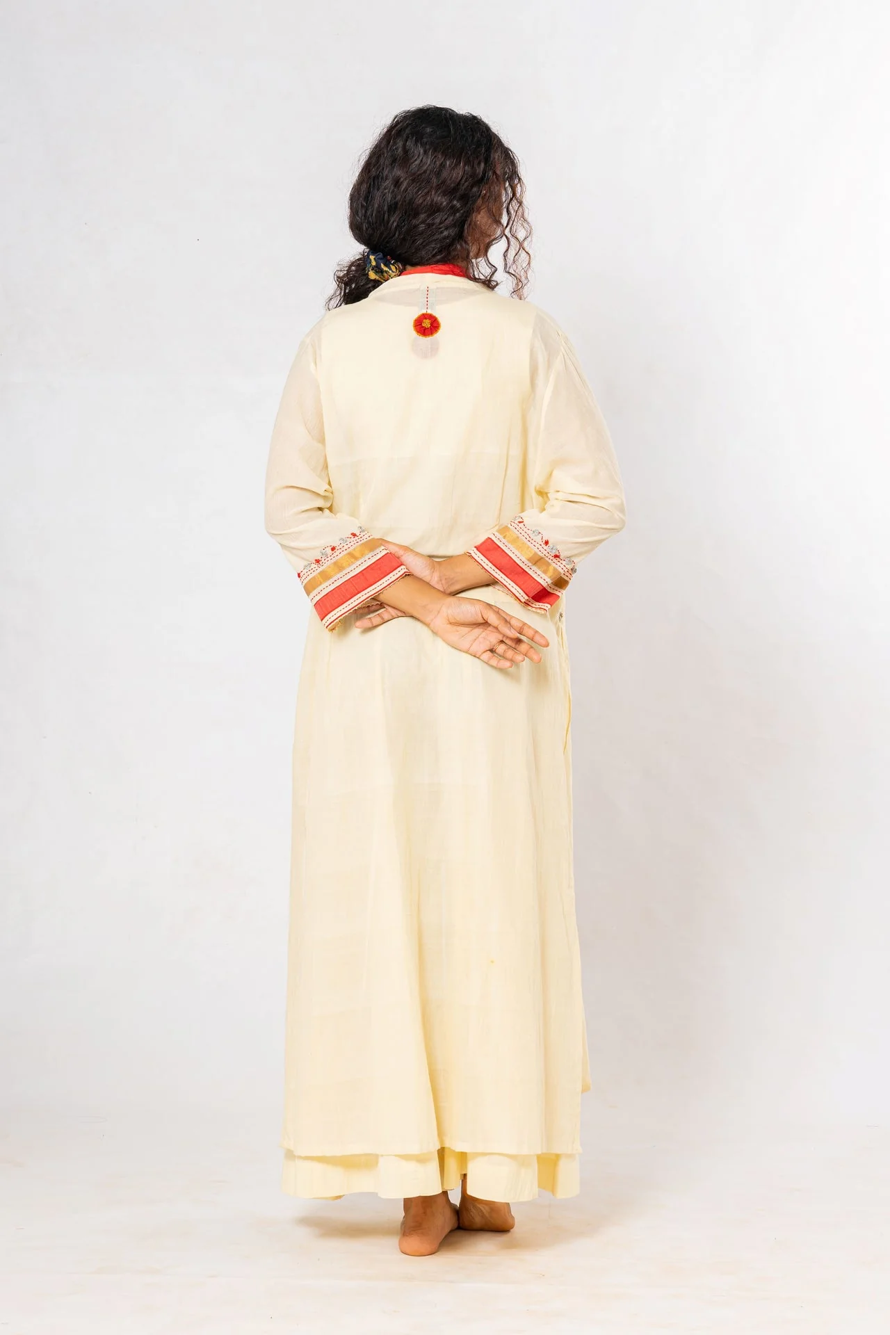 Set of 4- Off White Medicinal Neem Dyed Organic Cotton Set - Image 2