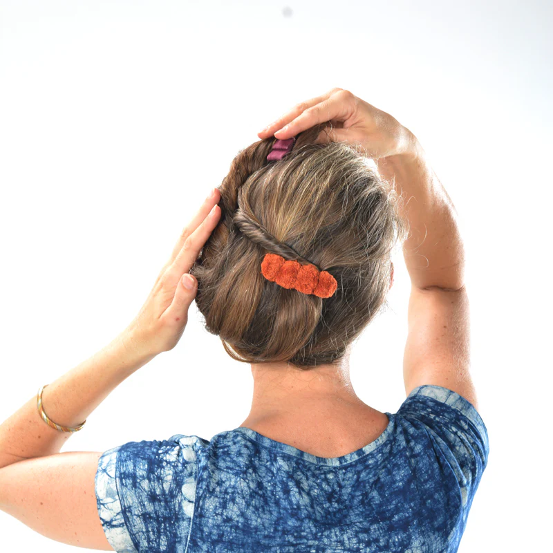 PomPom Hairclip – Earth (Small) - Image 2