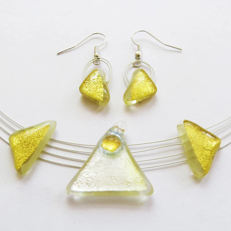 Silver and Gold-in-Glass Set