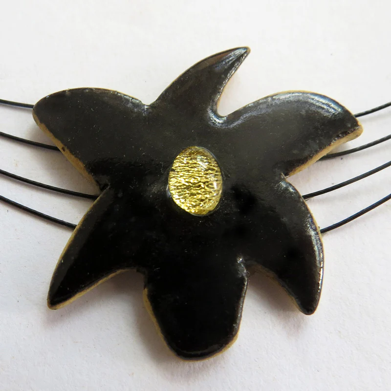 Small Orchid Ceramic Necklace