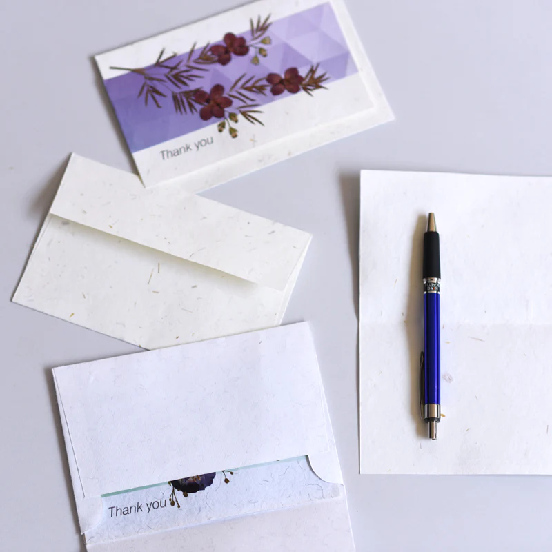 Thank you - Handmade Greeting Card - Set of 3 - Image 2