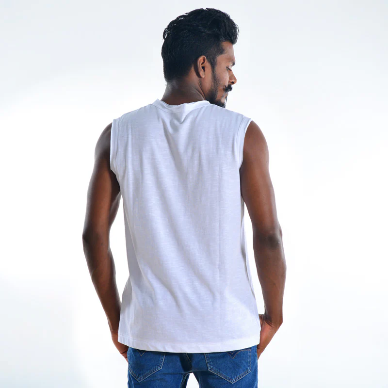 Tony Sleeveless Organic Cotton T-shirt - Image 3