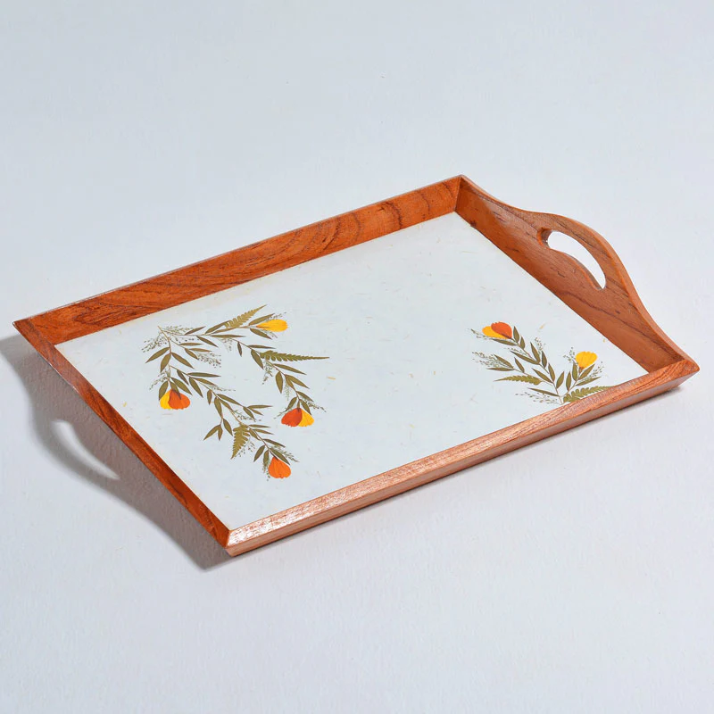 Tray with Handles - Cosmos Flower with Bamboo Grass - Image 5