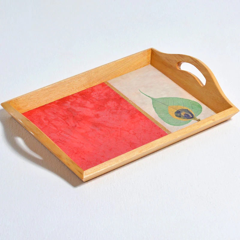 Tray with Handles - Peacock Feather - Image 5
