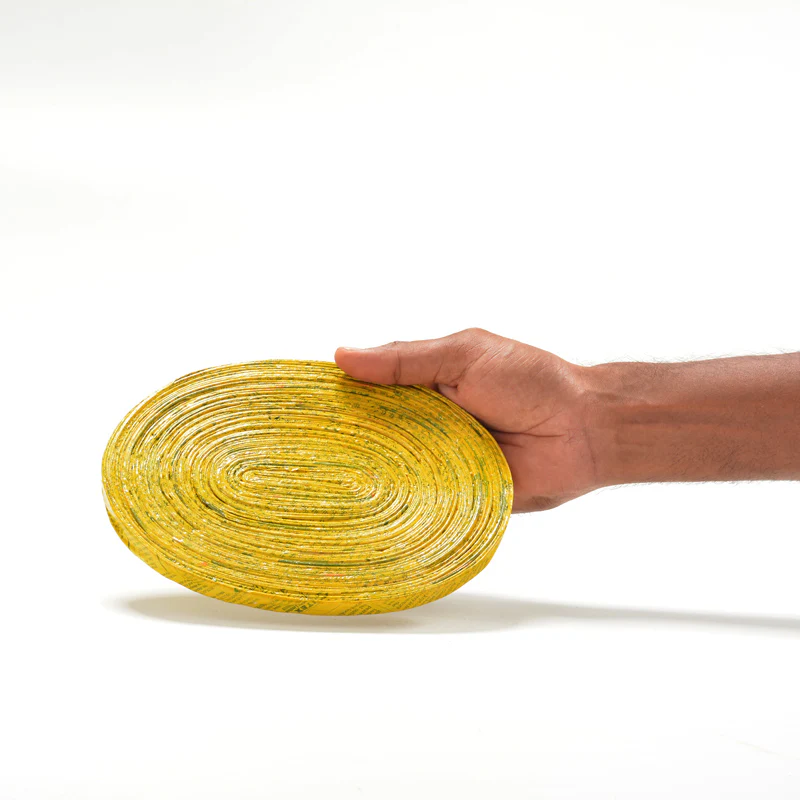 Upcycled Coiled Newspaper Pot Trivets Oval - Image 3