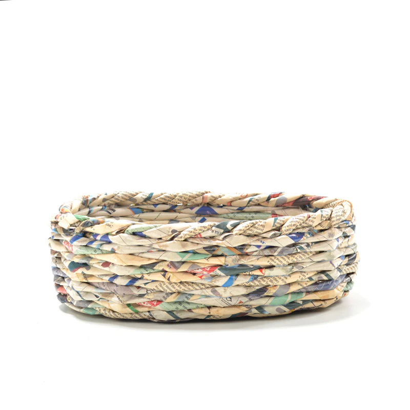 Upcycled Woven Newspaper Basket Oval - Image 6