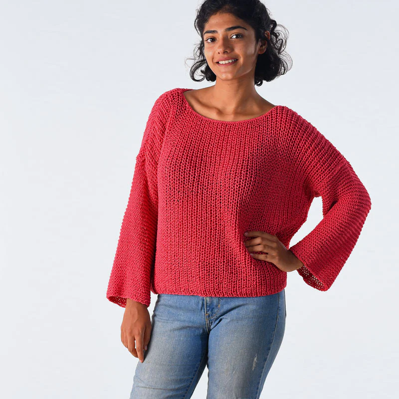 Violette Organic Cotton Hand Knit cropped Top - Image 4