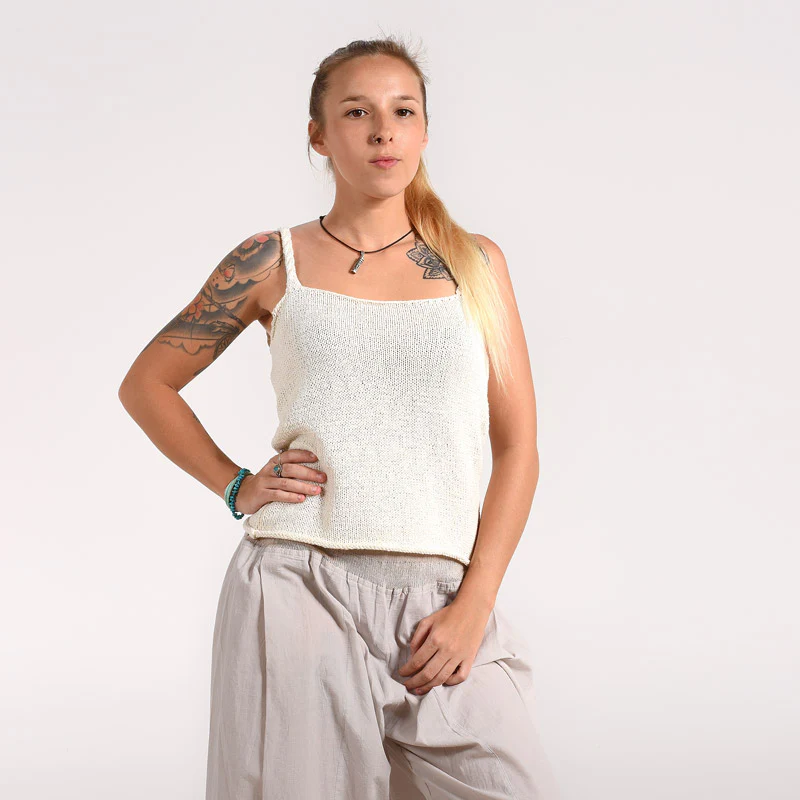 Waikiki Spaghetti Organic Cotton Hand Knit Top - Image 2