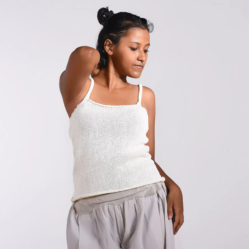 Waikiki Spaghetti Organic Cotton Hand Knit Top - Image 9