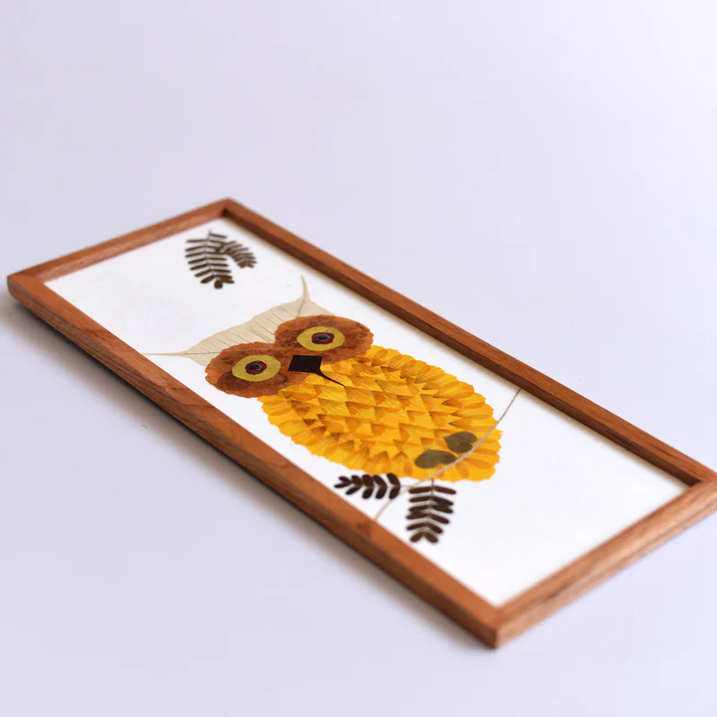 Wall hanging long - Yellow owl - Image 2