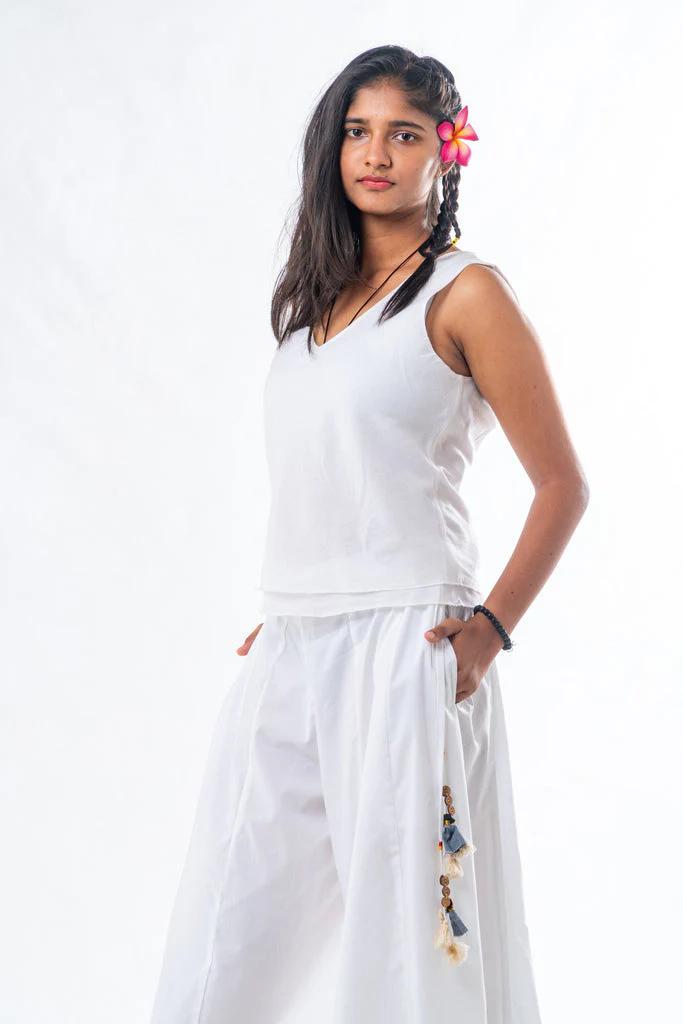 Set of 2- White Organic Cotton Co-Ord Set - Image 4