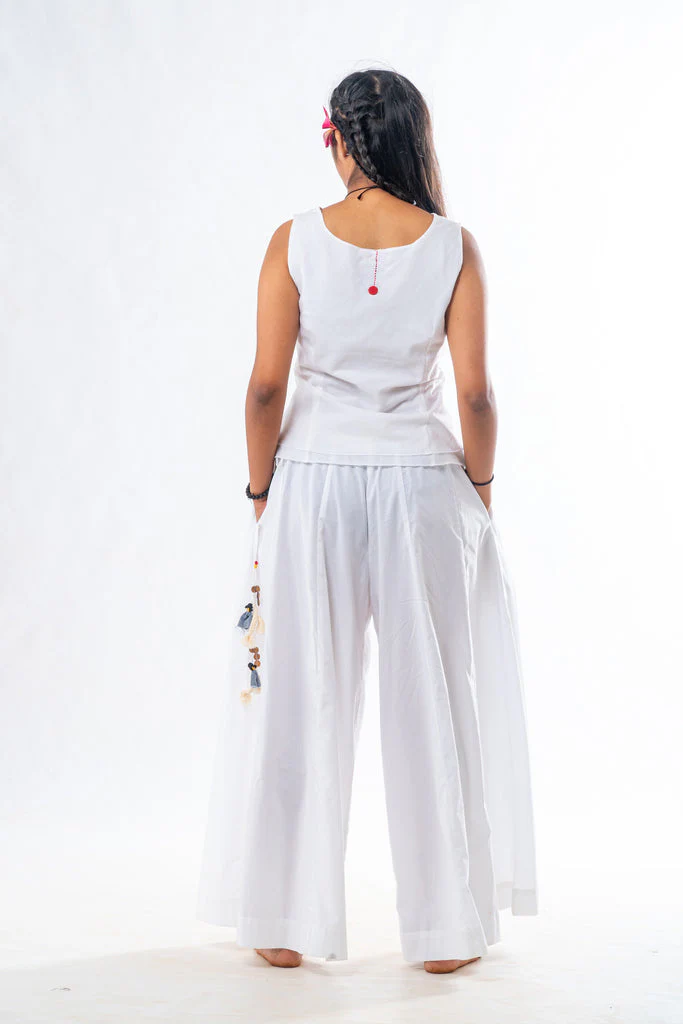 Set of 2- White Organic Cotton Co-Ord Set - Image 7